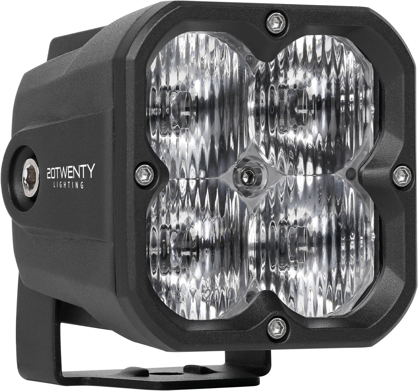 Orion 3" Square White Driving Light Pair with Amber Backlight