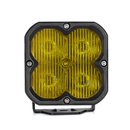 Orion 3" Square Yellow Driving Light Pair with Amber Backlight