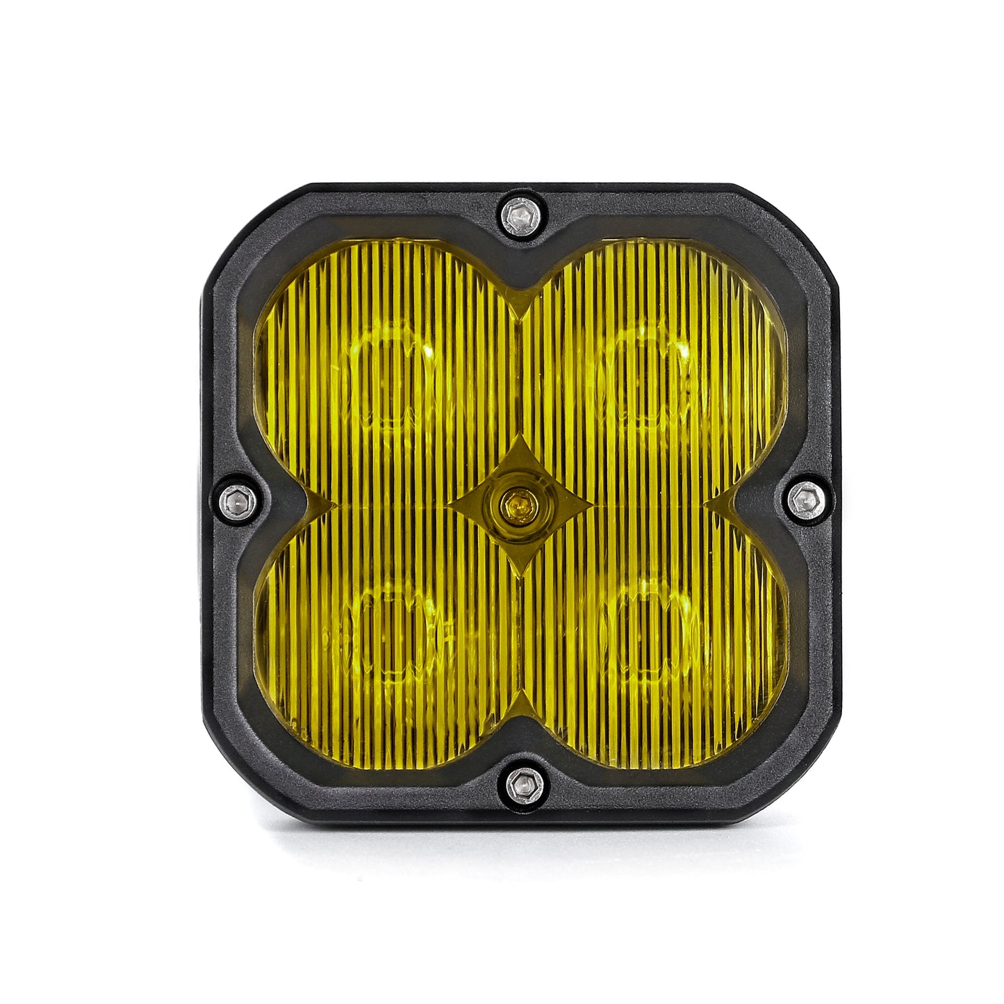 Orion 3" Square Yellow Driving Light Pair with Amber Backlight