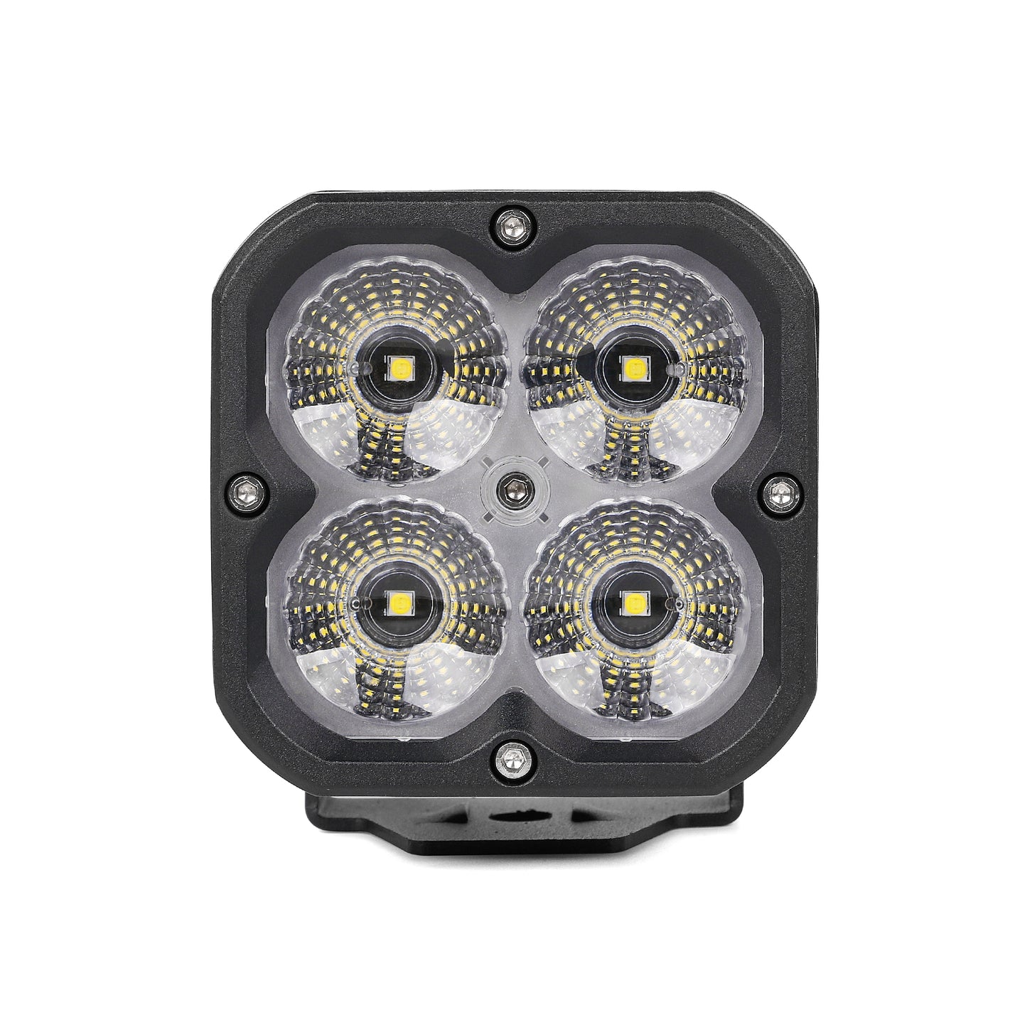 Orion 3" Square White Flood Light Pair with Amber Backlight