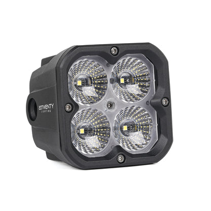 Orion 3" Square White Flood Light Pair with Amber Backlight