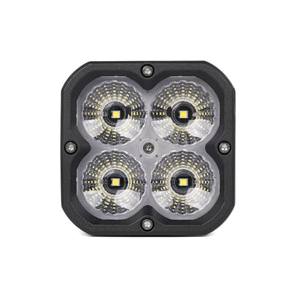 Orion 3" Square White Flood Light Pair with Amber Backlight