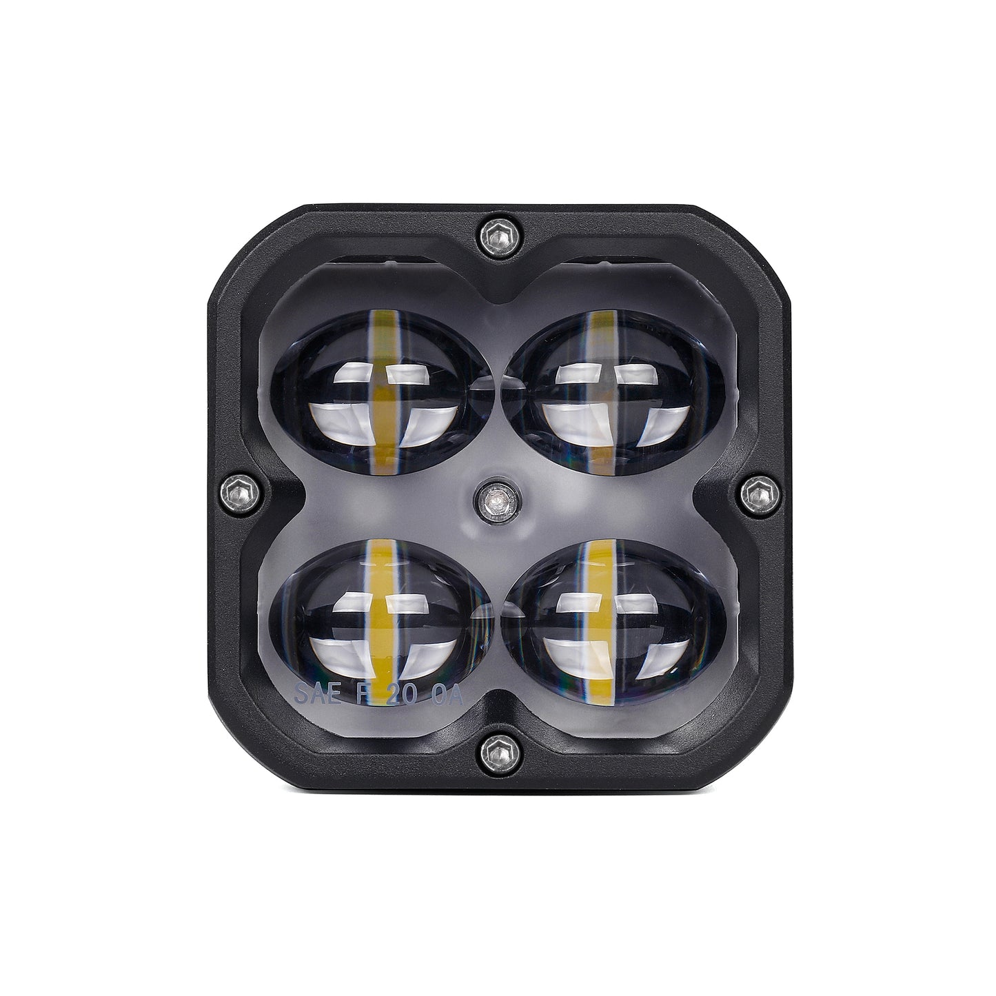 Orion 3" Square White Fog Light Pair with Amber Backlight