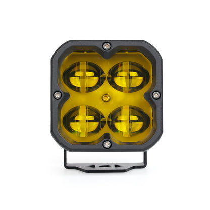 Orion 3" Square Yellow Fog Light Pair with Amber Backlight