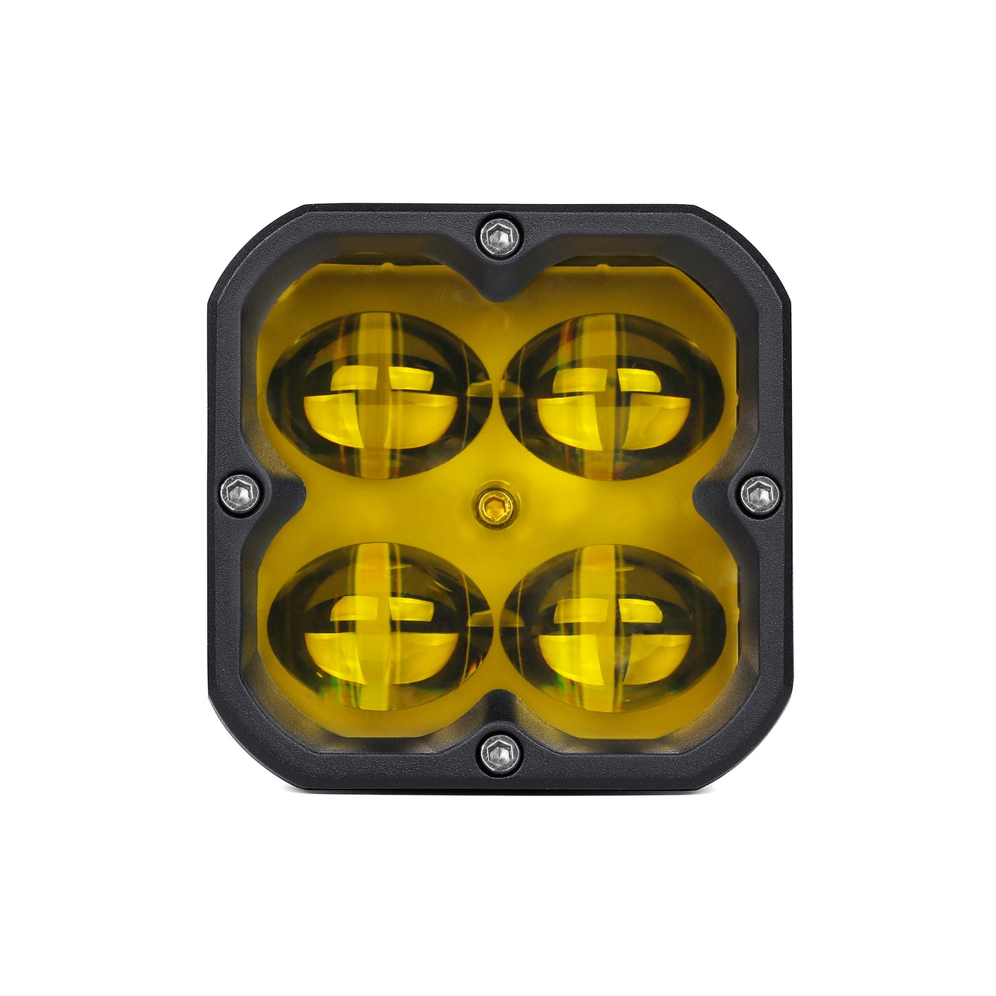 Orion 3" Square Yellow Fog Light Pair with Amber Backlight