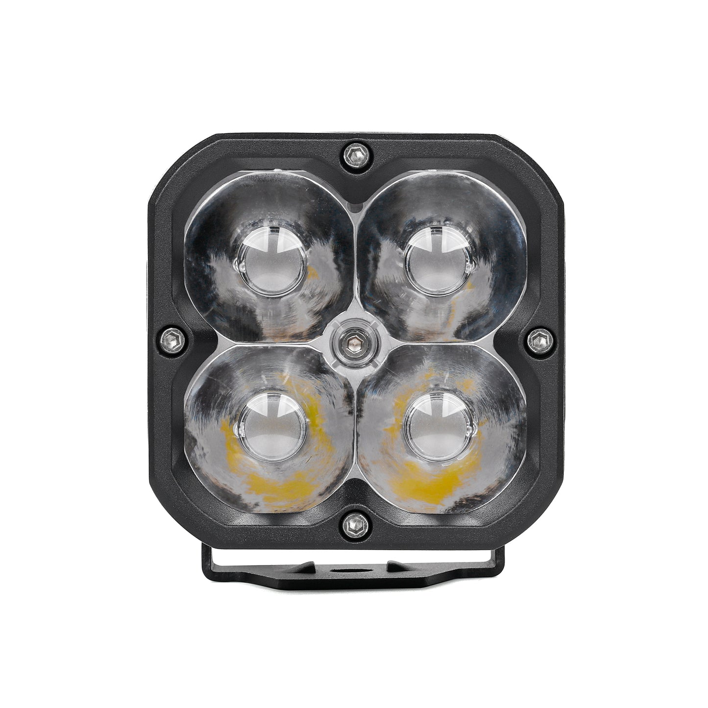 Orion 3" Square White Spot Light Pair with Amber Backlight