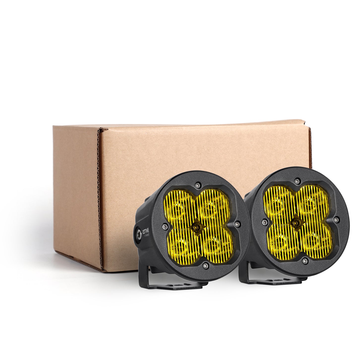 Orion 3" Round Yellow Driving Light Pair with Amber Backlight