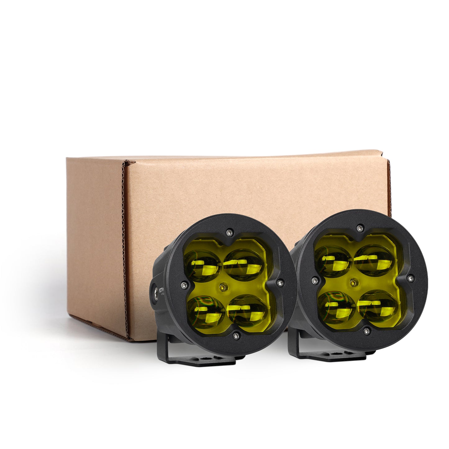 Orion 3" Round Yellow Fog Light Pair with Amber Backlight