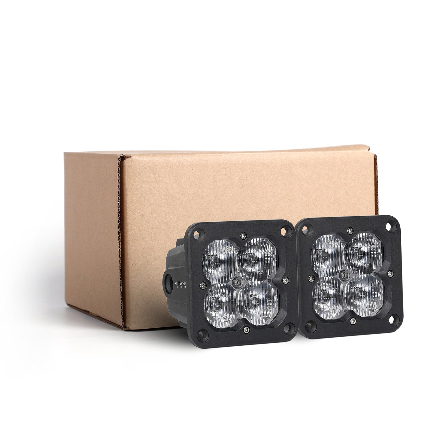 Orion 3" Flush Mount White Driving Light Pair with Amber Backlight