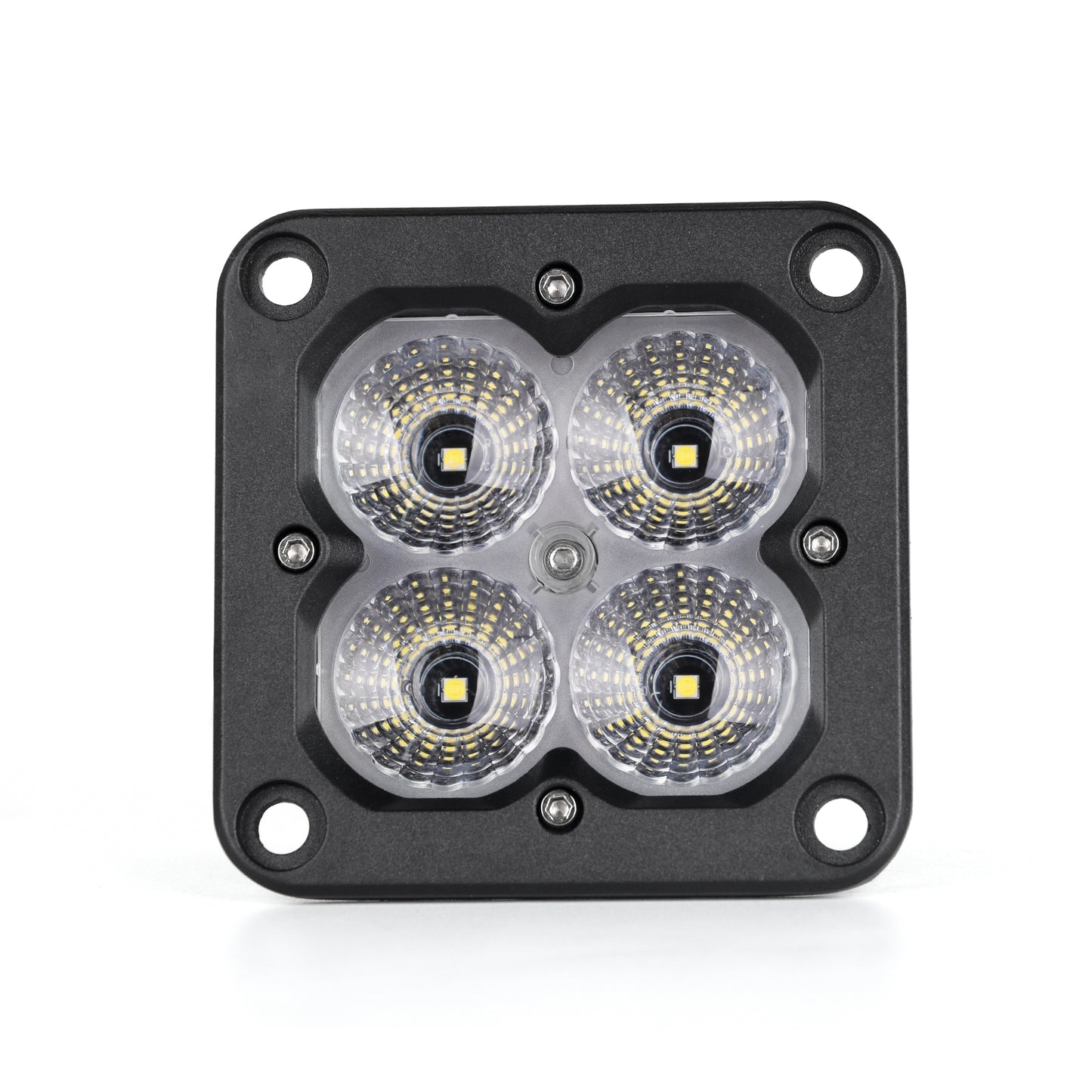 Orion 3" Flush Mount White Flood Light Pair with Amber Backlight