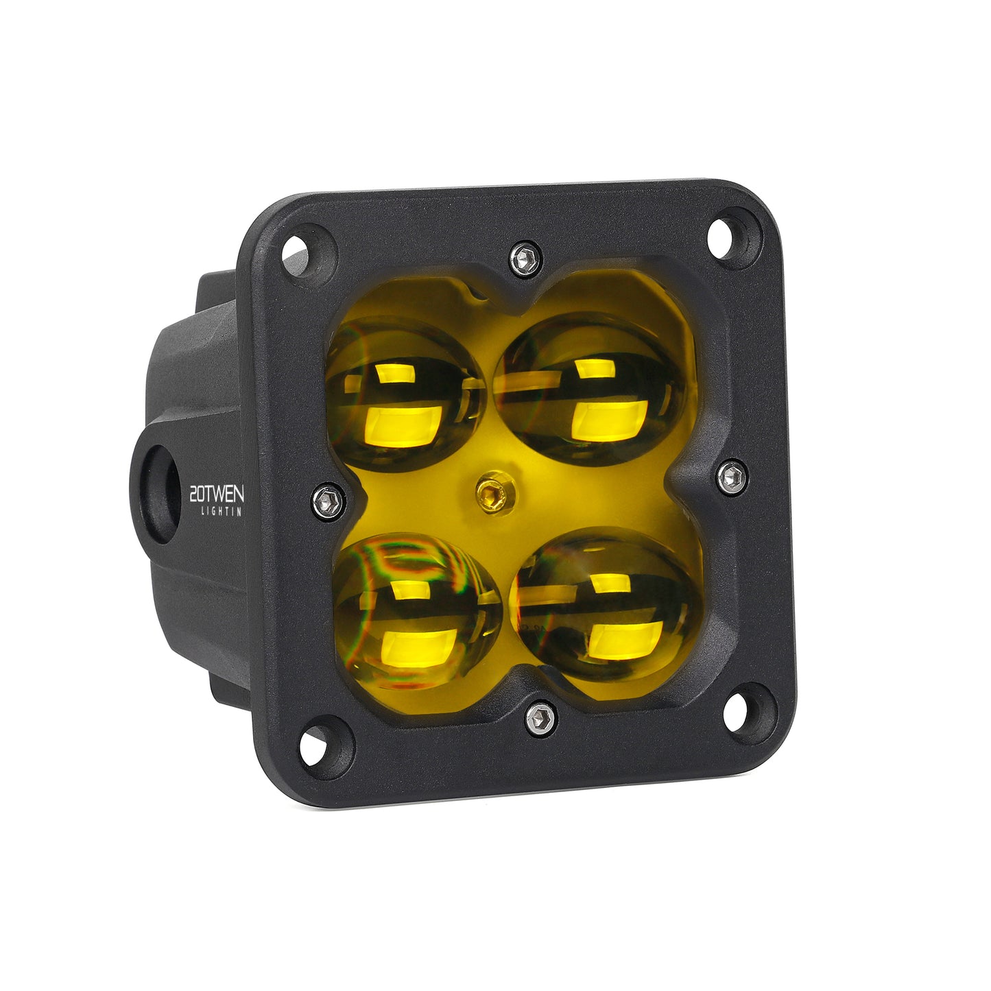 Orion 3" Flush Mount Yellow Fog Light Pair with Amber Backlight