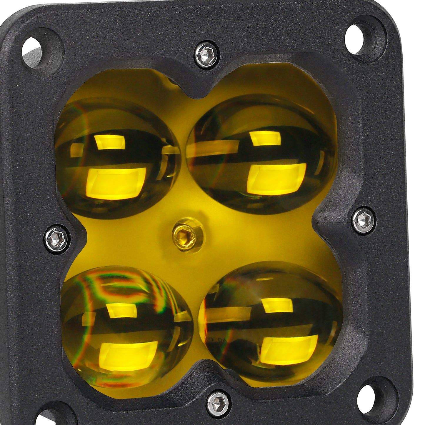 Orion 3" Flush Mount Yellow Fog Light Pair with Amber Backlight