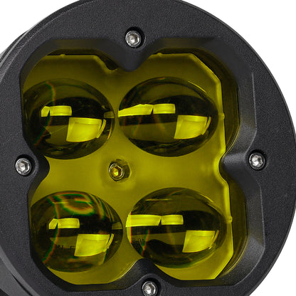 Orion 3" Round Yellow Fog Light Pair with Amber Backlight