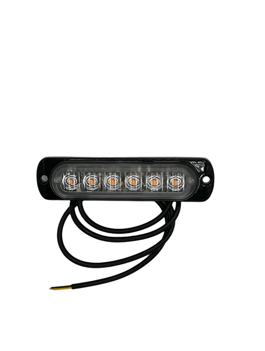 6 LED Waterproof Amber Strobe Light w/10 Flash Patterns