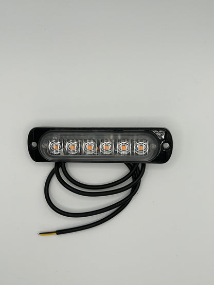 6 LED Waterproof Amber Strobe Light w/10 Flash Patterns