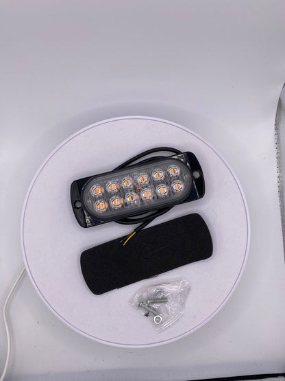 12 LED Waterproof Amber Strobe Light w/15 Flash Patterns