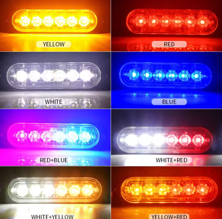 6 LED Waterproof White Strobe Light w/10 Flash Patterns