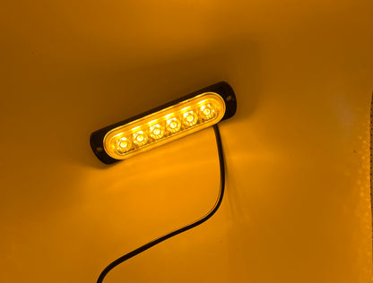 6 LED Waterproof Amber Strobe Light w/10 Flash Patterns