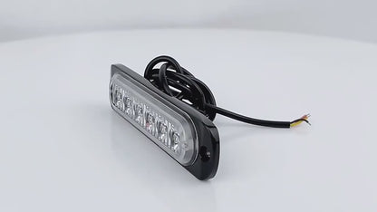 6 LED Waterproof Amber Strobe Light w/10 Flash Patterns